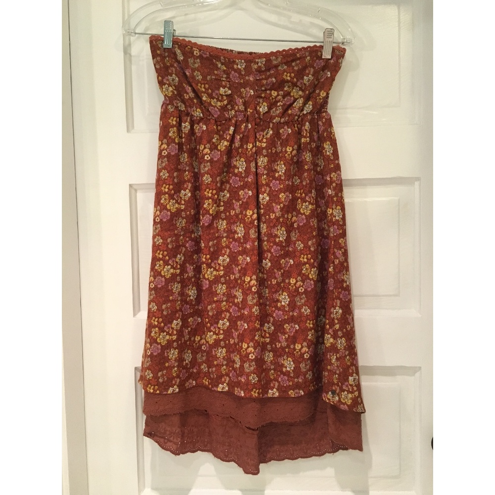 Women's casual strapless floral summer dress
